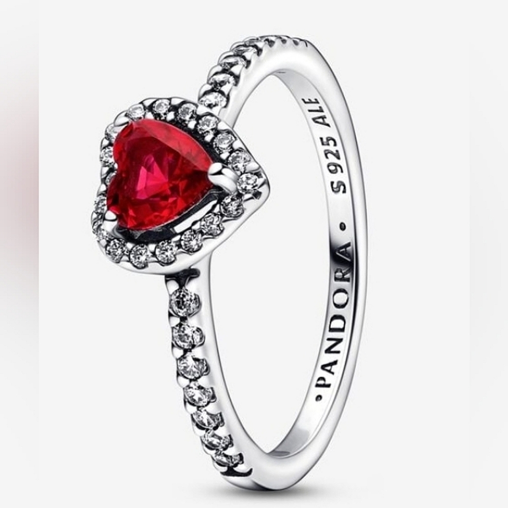Authentic New Pandora Elevated Red Heart Ring S92… - image 5